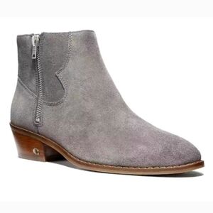 Coach Womens Dani Western Bootie Size 6 Heather Grey Suede Ankle Boot